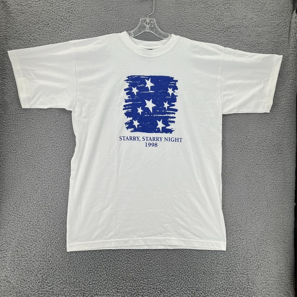 Vintage Starry Starry Night 1998 Print Adult XL White MARK Athletic READ‎